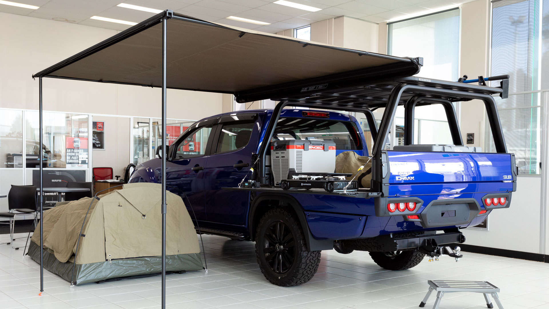 Truck with Sport Utility Bed on display in car dealership